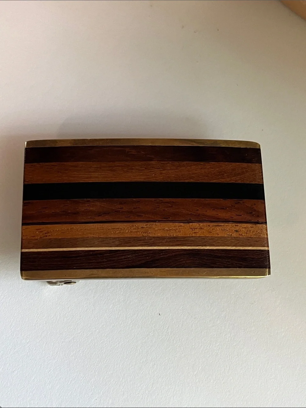 Vintage Kenneth Reid Albuquerque New Mexico Wood Brass Belt Buckle Southwestern